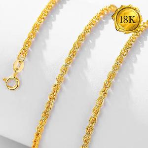 55CM ROPE CHAIN 18KT SOLID GOLD NECKLACE