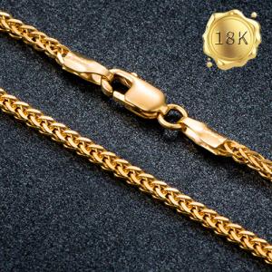 EXCLUSIVE ! 55CM 22 INCHES AU750 WHEAT CHAIN 18KT SOLID GOLD NECKLACE
