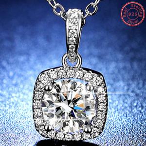 (CERTIFICATE REPORT) 2.00 CT DIAMOND MOISSANITE 925 STERLING SILVER NECKLACE