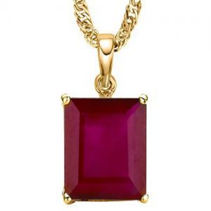 1.00 CT AFRICAN RUBY 10KT SOLID GOLD PENDANT