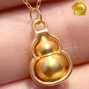 AWESOME ! CALABASH 24KT SOLID GOLD PENDANT