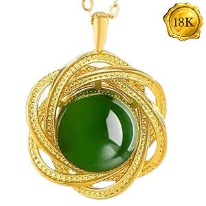 AWESOME !  JADE 18KT SOLID GOLD PENDANT