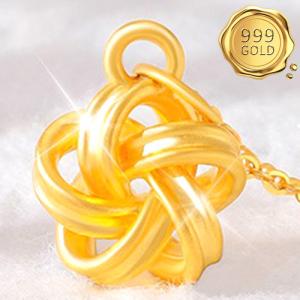 AWESOME ! 3D FLOWER 24KT SOLID GOLD PENDANT