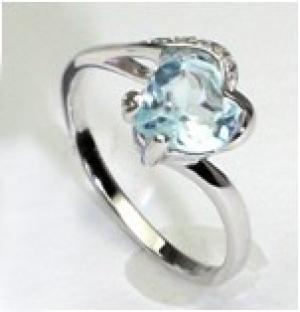 PRICELESS ! 14K WHITE GOLD OVER SOLID STERLING SILVER DIAMONDS & 1.61 CT BABY SWISS BLUE TOPAZ RING
