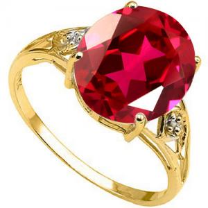 VS CLARITY ! 6.20 CT EUROPEAN RUBY & DIAMOND 10KT SOLID GOLD RING