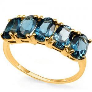 RING SIZE US 6 ! 3.00 CT LONDON BLUE TOPAZ 10KT SOLID GOLD BAND RING