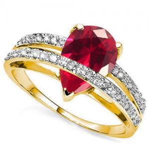 VS CLARITY ! 2.35 CT EUROPEAN RUBY & DIAMOND 10KT SOLID GOLD RING