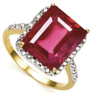 VS CLARITY ! 5.20 CT EUROPEAN RUBY & DIAMOND 10KT SOLID GOLD RING