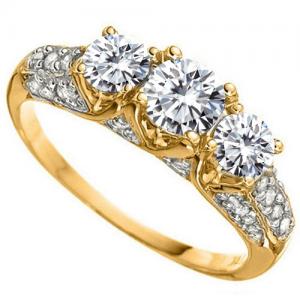 VVS CLARITY ! 1.00 CT DIAMOND MOISSANITE & 1/5 CT DIAMOND 14KT SOLID GOLD ENGAGEMENT RING