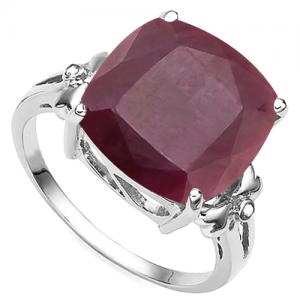FOXY ! 14K YELLOW GOLD OVER SOLID STERLING SILVER DIAMONDS & 12.17 CT GENUINE RUBY FASHION RING