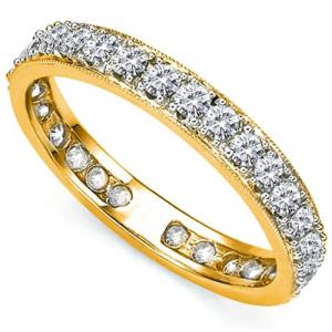 VS CLARITY ! 1.00 CT DIAMOND MOISSANITE 10KT SOLID GOLD ETERNITY RING