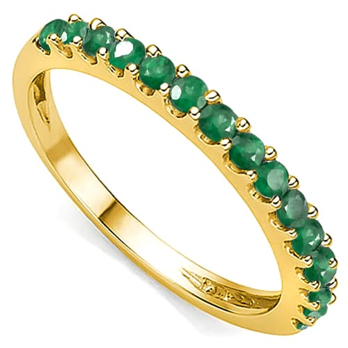 0.50 CT GENUINE EMERALD 10K YELLOW SOLID GOLD RING