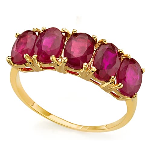 2.53 CT AFRICAN RUBY 10K YELLOW SOLID GOLD RING