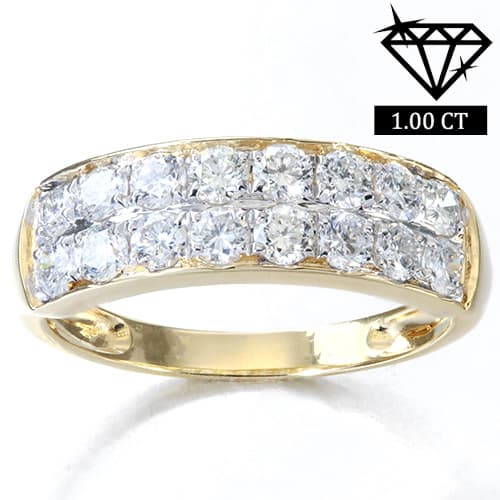 1.10 CT LAB GROWN DIAMOND 14K YELLOW SOLID GOLD RING