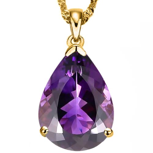 4.50 CT AMETHYST 10K YELLOW SOLID GOLD PENDANT