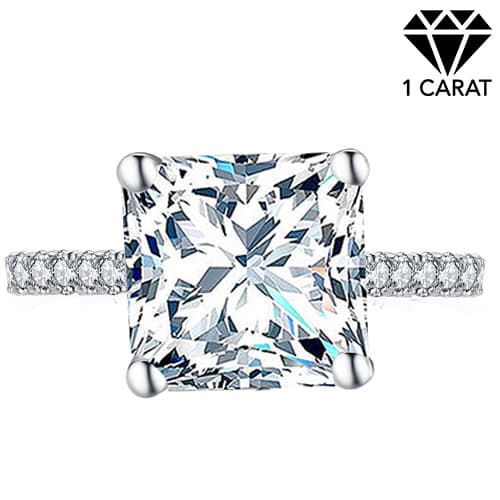 (Certificate) 1.32 CT MOISSANITE & GENUINE DIAMOND 10K WHITE SOLID GOLD RING
