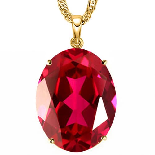 12.47 CT EUROPEAN RUBY 10K YELLOW SOLID GOLD PENDANT
