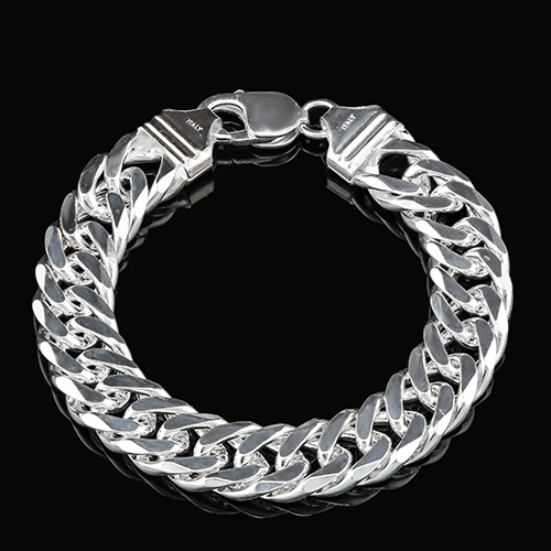 Jewelryroom.com - BRACELET PURE 925 ITALY STERLING SILVER CURB MENS ...