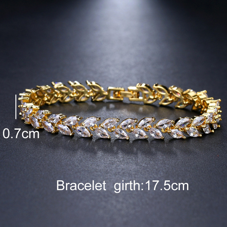 Joryel Vera Sterling Silver Gold Plated White Sapphire Bangle B1326GP-SAPP main image 1