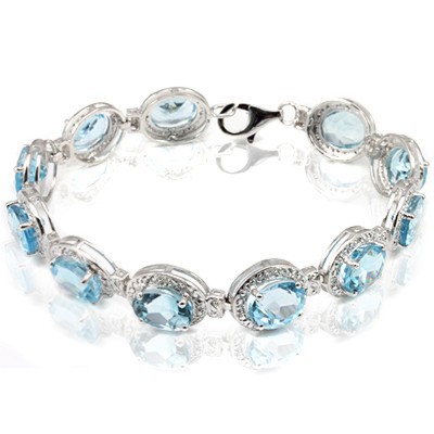 Jewelryroom.com - CAPTIVATING 38.94 CTW BLUE TOPAZ & 44 PCS WHITE ...