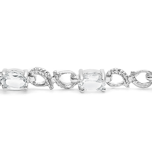 Jewelryroom.com - 5.23 CT WHITE TOPAZ & DIAMOND 925 STERLING SILVER ...