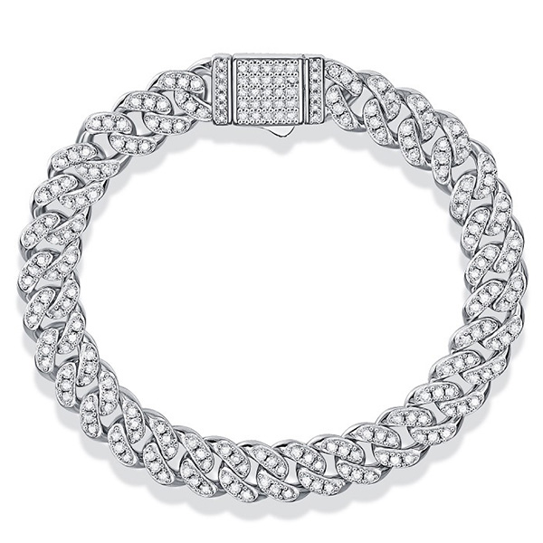 10 Carat Moissanite Elegance Bracelet in Platinum Finish