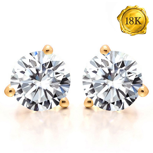 1.00 CT DIAMOND MOISSANITE 18KT SOLID GOLD EARRINGS