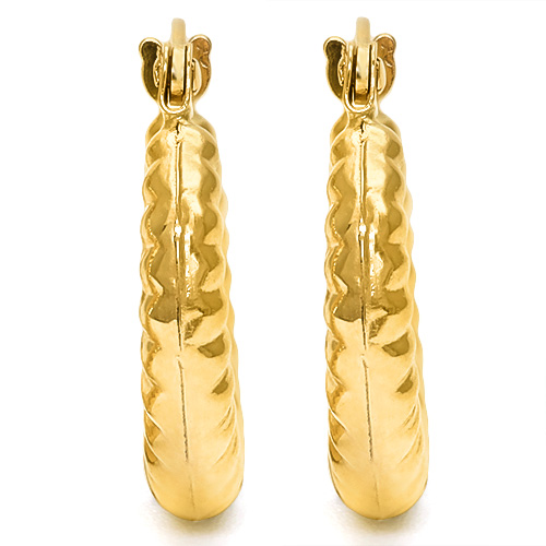 10KT SOLID GOLD BABY SHRIMP HOOP EARRINGS Item