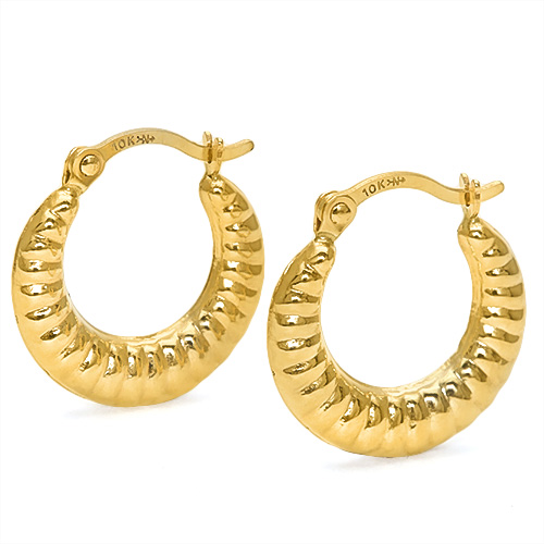 10KT SOLID GOLD BABY SHRIMP HOOP EARRINGS Item