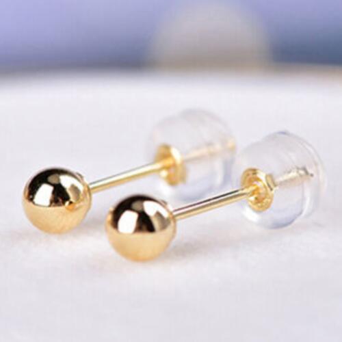 2.8MM GOLD BALL 18KT SOLID GOLD HOLLOW EARRINGS STUD