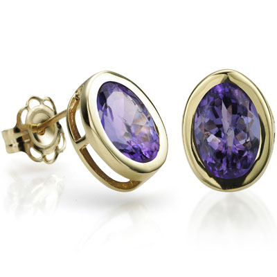 ALLURING ! 4/5 CT GENUINE TANZANITE 10KT SOLID GOLD EARRINGS STUD