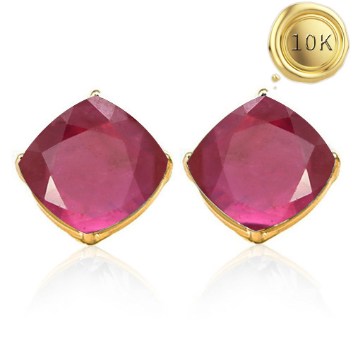 EXQUISTE ! 2.65 CT AFRICAN RUBY 10KT SOLID GOLD EARRINGS STUD