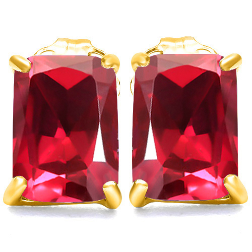 2.33 CT EUROPEAN RUBY 10KT SOLID GOLD EARRINGS