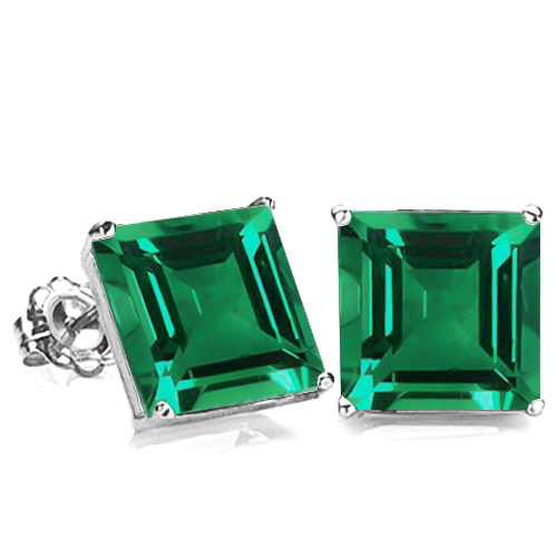 FOXY ! 1.75 CT EUROPEAN EMERALD (VS) 10KT SOLID GOLD EARRINGS STUD