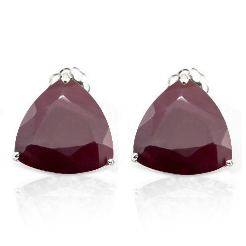 1.30 CT GENUINE RUBY 925 STERLING SILVER EARRINGS