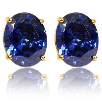 ELITE ! 2.33 CT LAB TANZANITE 10KT SOLID GOLD EARRINGS STUD