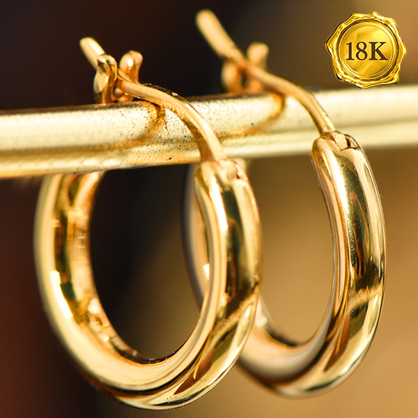 18KT SOLID GOLD HOOP EARRINGS