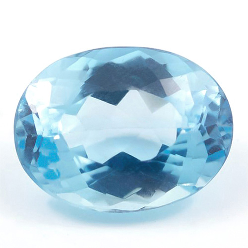 PERFECT ! 6.91 CT BABY SWISS BLUE TOPAZ OVAL CUT LOOSE GEMSTONE