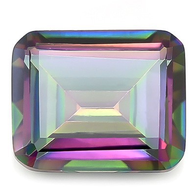 MARVELOUS ! 10.90 CT MYSTIC GEMSTONE MAGICAL RAINBOW EMERALD CUT LOOSE GEMSTONE