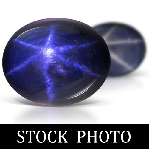 OVAL CUT 7X9MM STAR SAPPHIRE DEEP NAVY BLUE WITH STAR SHADOW GEMSTONE LOOSE