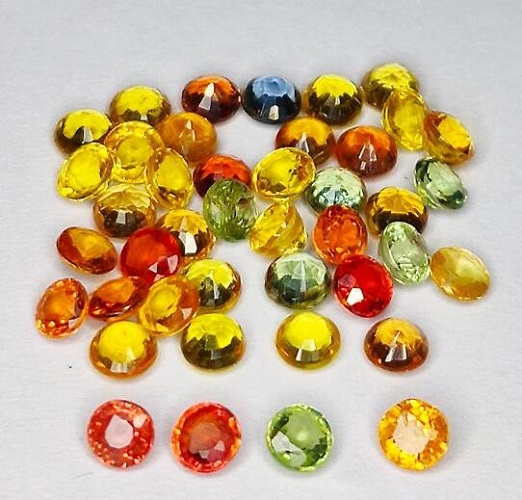 READY TO SHIP ! 3.00 CT MULTI COLOR SAPPHIRE MULTI COLOR  ROUND CUT GEMSTONE LOOSE LOT!!