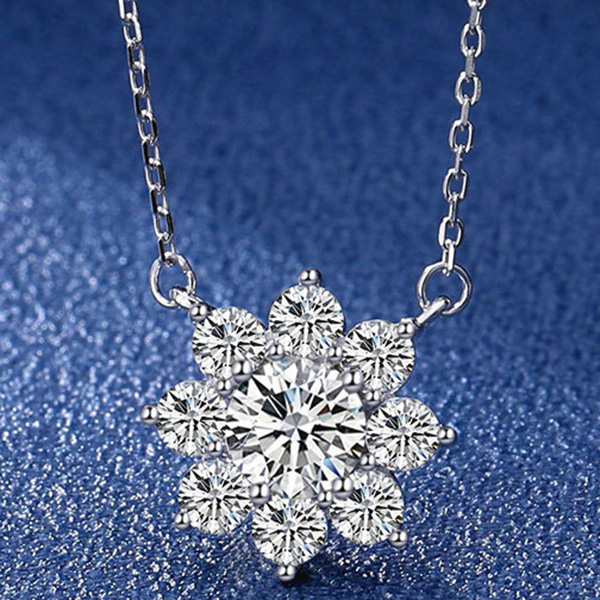 (CERTIFICATE REPORT) ELITE ! ! 1.00 CT DIAMOND MOISSANITE 925 STERLING SILVER NECKLACE