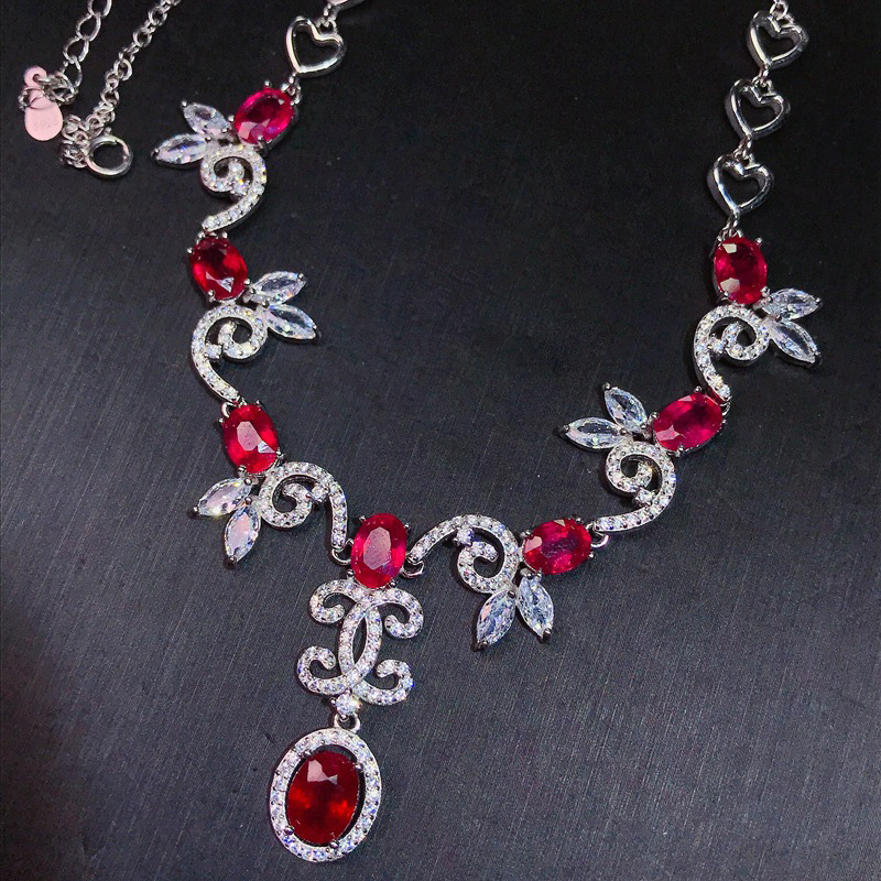 Jewelryroom.com - NEW!! GENUINE RUBY & CREATED WHITE SAPPHIRE 925 ...