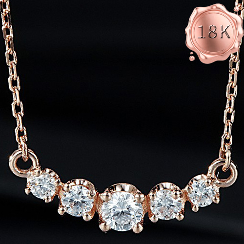 LUXURY COLLECTION ! 0.23 CT GENUINE DIAMOND 18KT SOLID GOLD NECKLACE