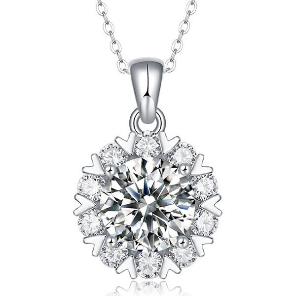 (CERTIFICATE REPORT) ELITE ! ! 5.00 CT DIAMOND MOISSANITE 925 STERLING SILVER NECKLACE