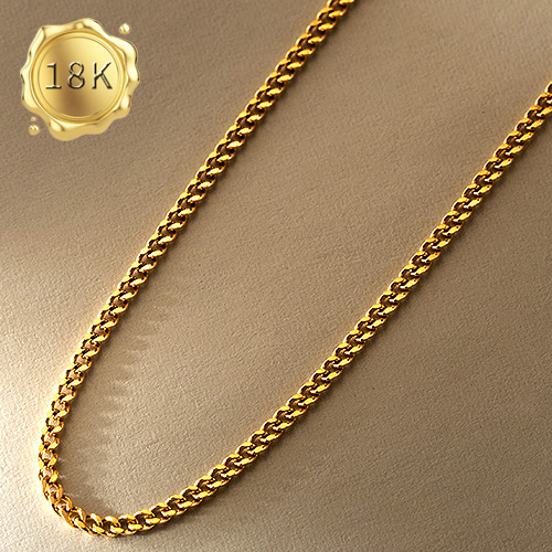 20 INCHES AU750 CURB CHAIN 18KT SOLID GOLD NECKLACE