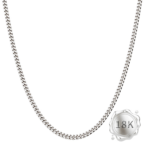 45CM 18 INCHES CURB CHAIN 18KT SOLID GOLD NECKLACE