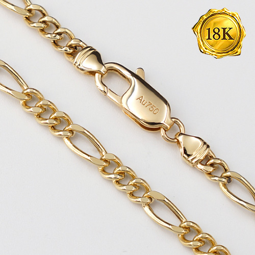 40CM 5G AU750 FIGARO CHAIN 18KT SOLID GOLD NECKLACE