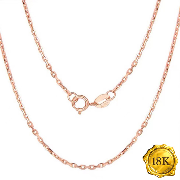 LUXURIANT ! 45CM TRACE CHAIN 18KT SOLID GOLD NECKLACE
