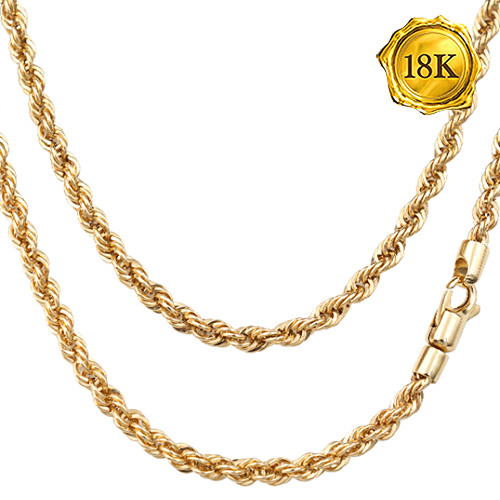 65CM 10.1G AU750 MENS PAPERCLIP CHAIN 18KT SOLID GOLD NECKLACE